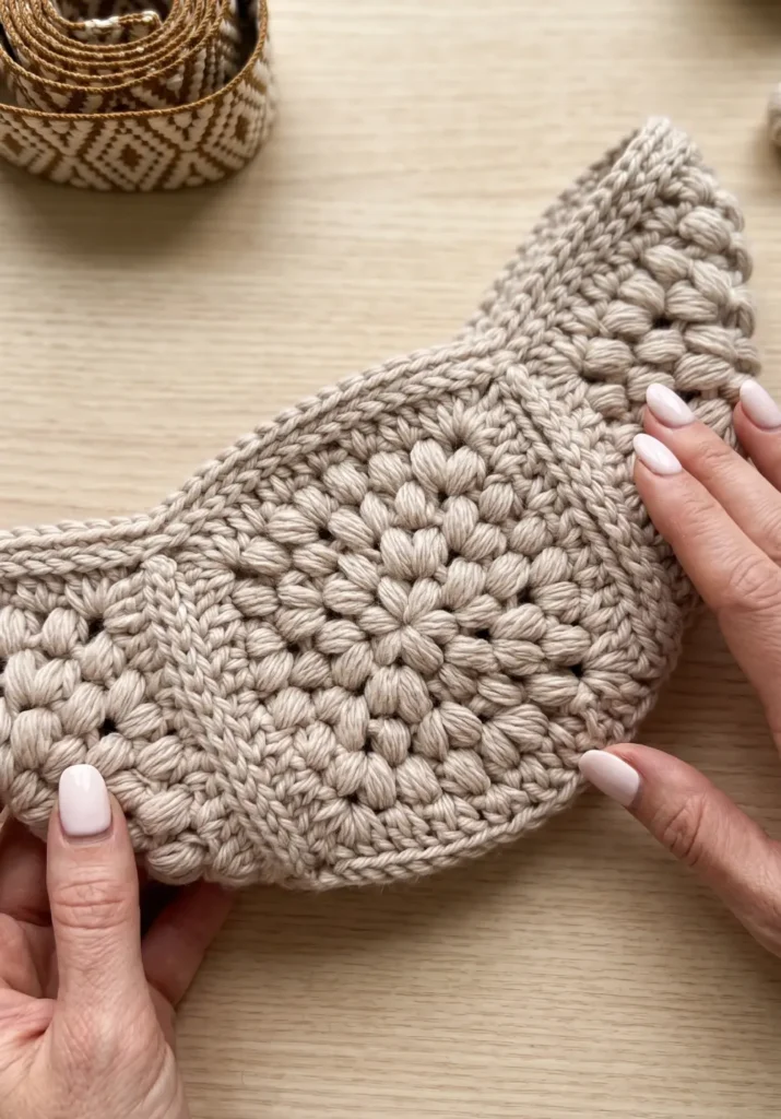 Puff Stitch Granny Square Crossbody Bag