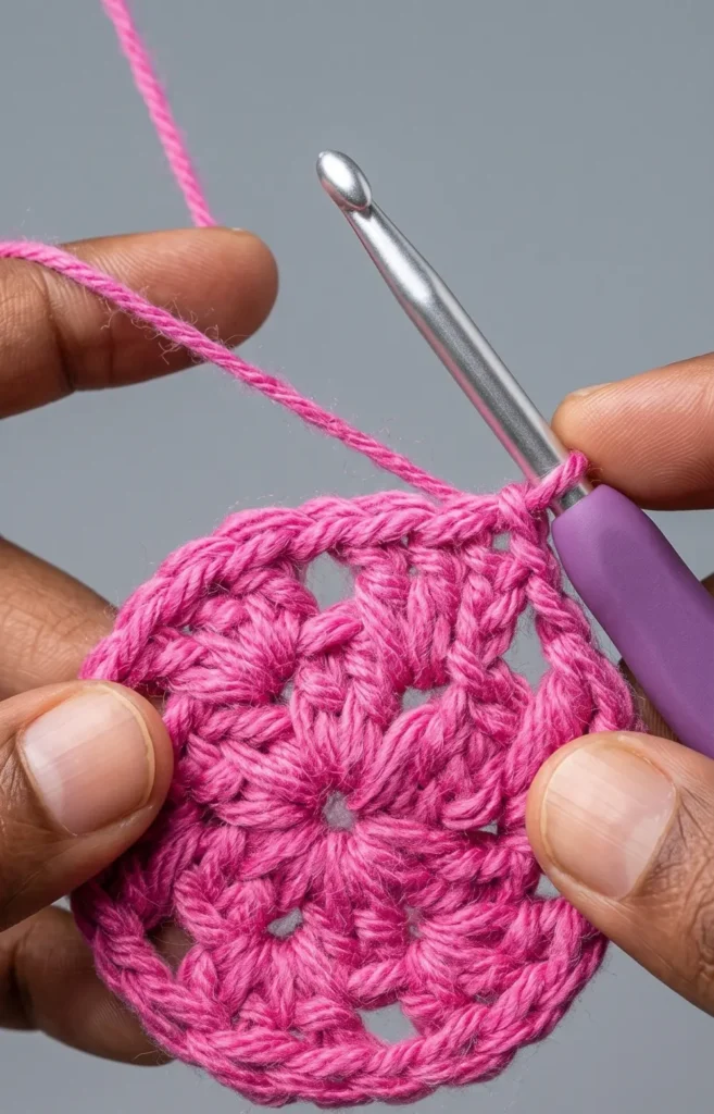 Granny Stitch Drawstring Crochet Bag