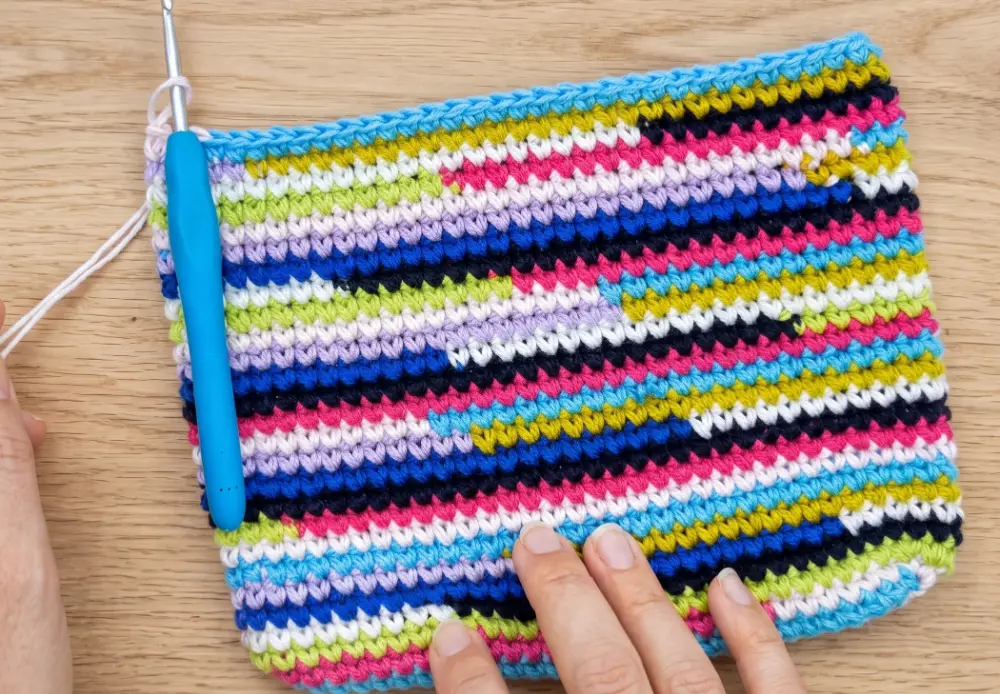 Scrap Yarn Japanese Knot Crochet Bag