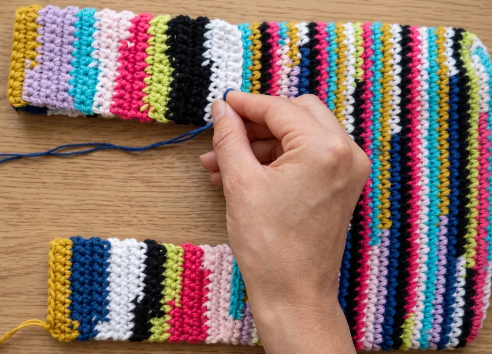 Scrap Yarn Japanese Knot Crochet Bag