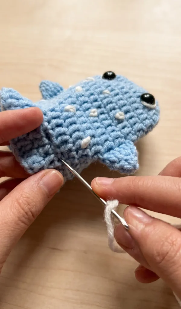 Whale Drawstring Pouch Crochet Bag