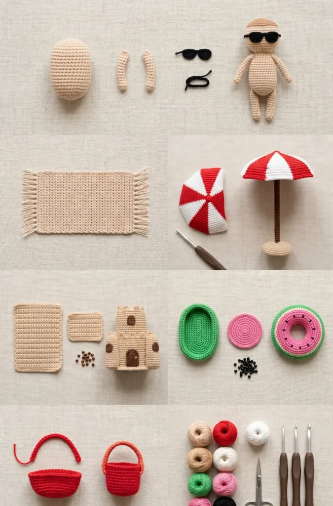 Amigurumi Beach Scene Set