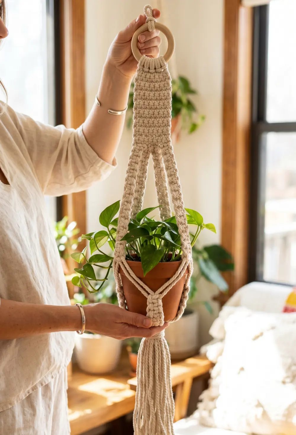 Boho Crochet Plant Hanger