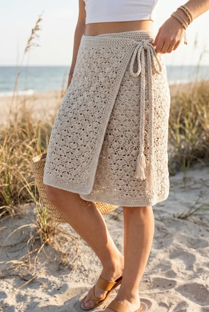 Boho Crochet Wrap Skirt