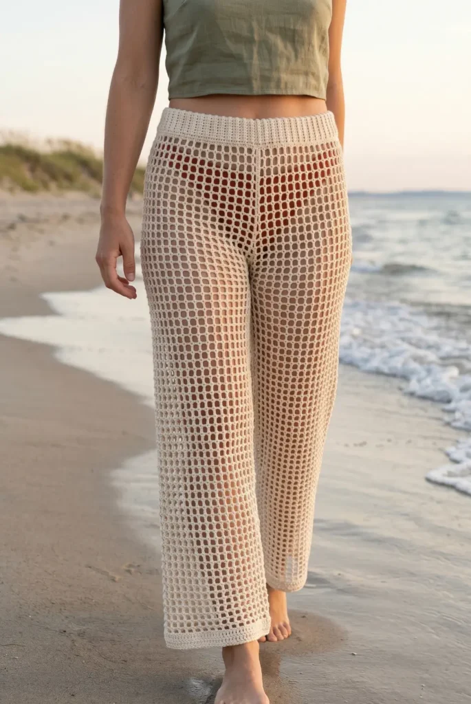 Breezy Mesh Crochet Pants