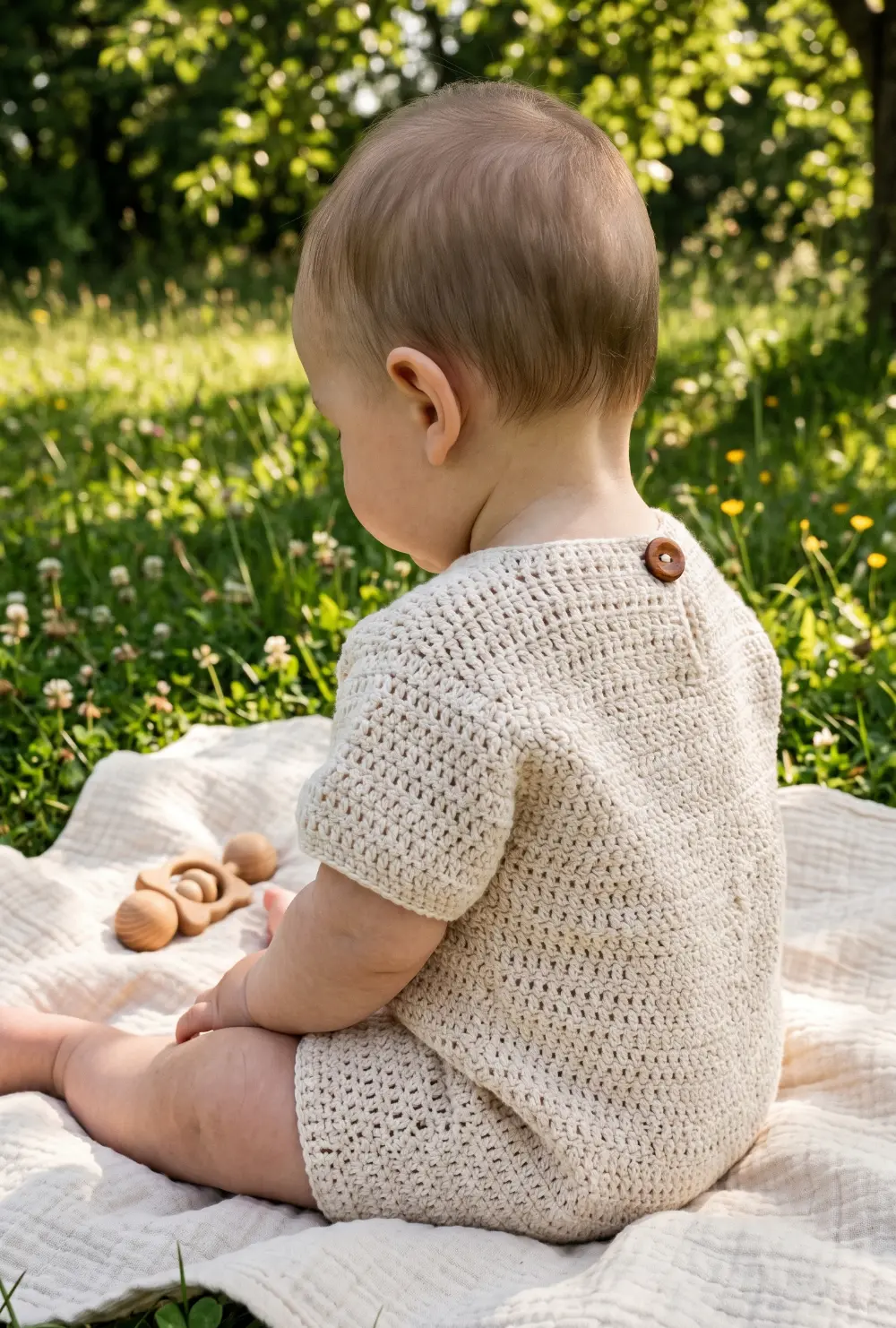 Breezy Short-Sleeve Baby Jumpsuit