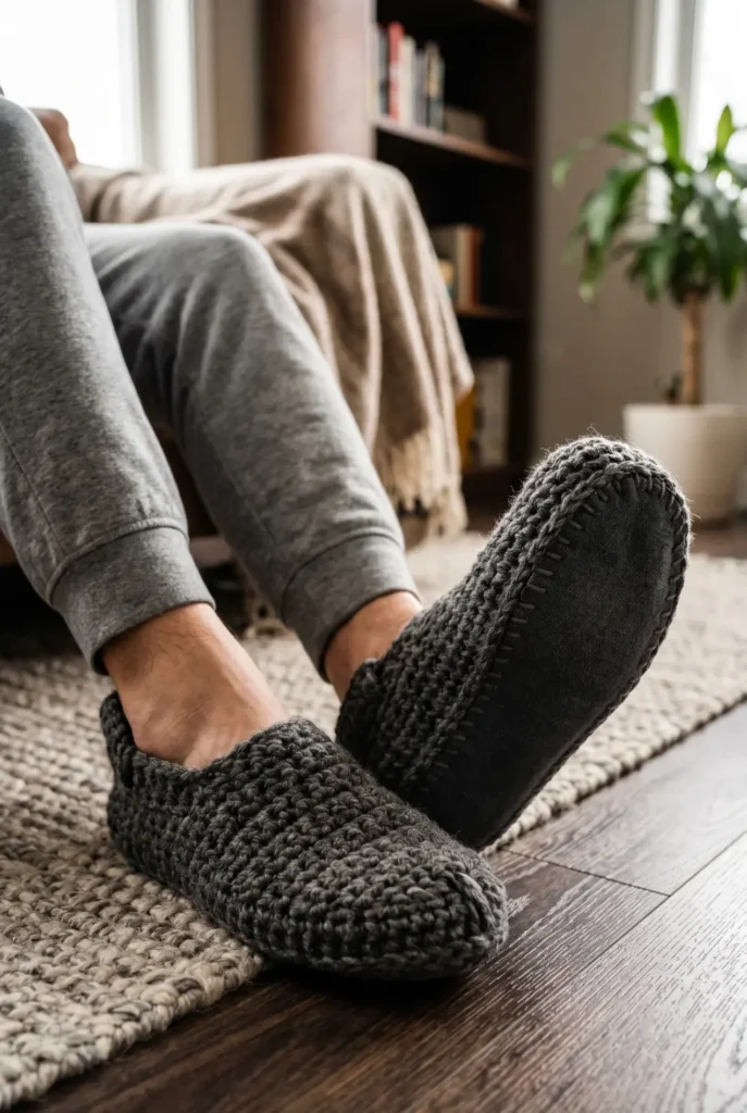 Cozy Crochet Slippers for Dad