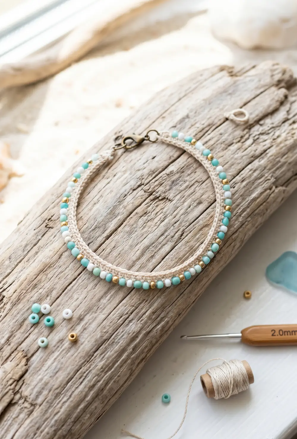 Crochet Anklet with Beads