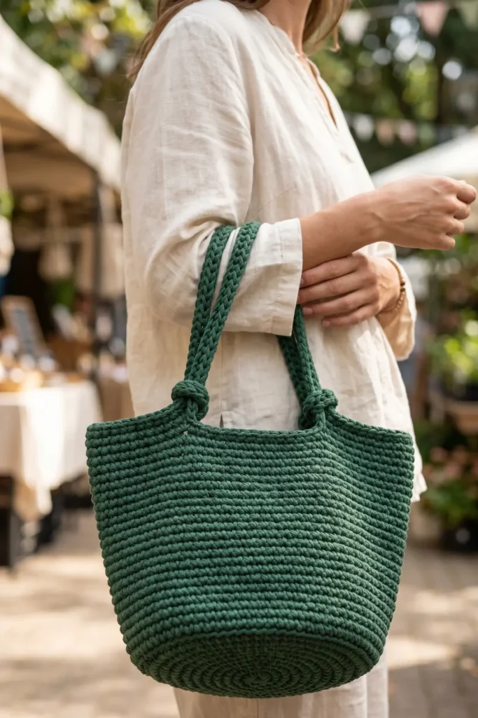Crochet Basket Bag for Everyday Use