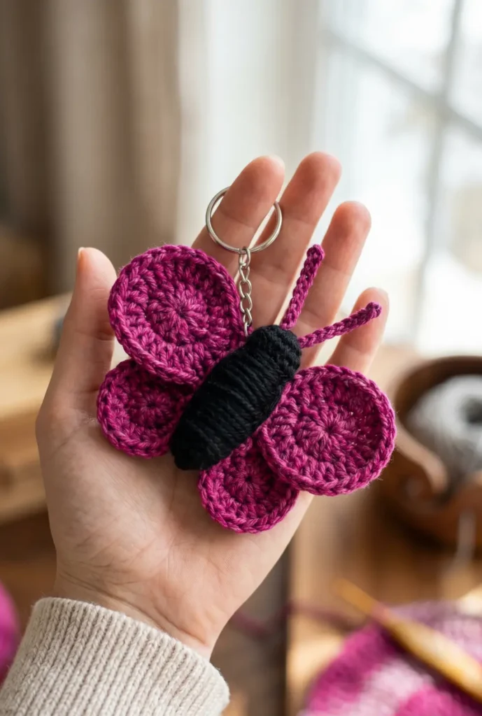 Crochet Butterfly Charm