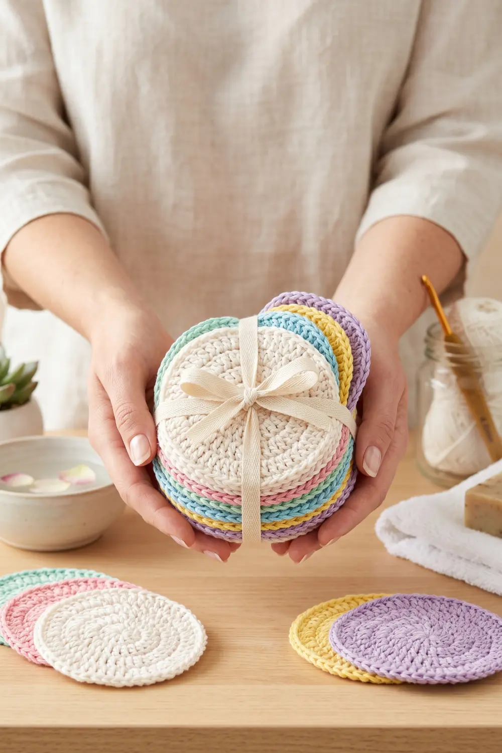 Crochet Cotton Face Scrubbies Set