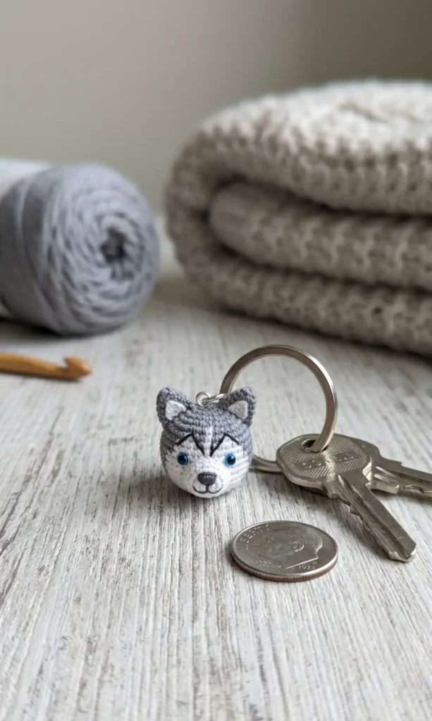 Crochet Husky Puppy Mini Charm