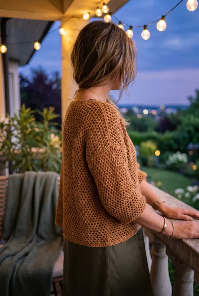 Crochet Mesh Sweater for Cool Evenings