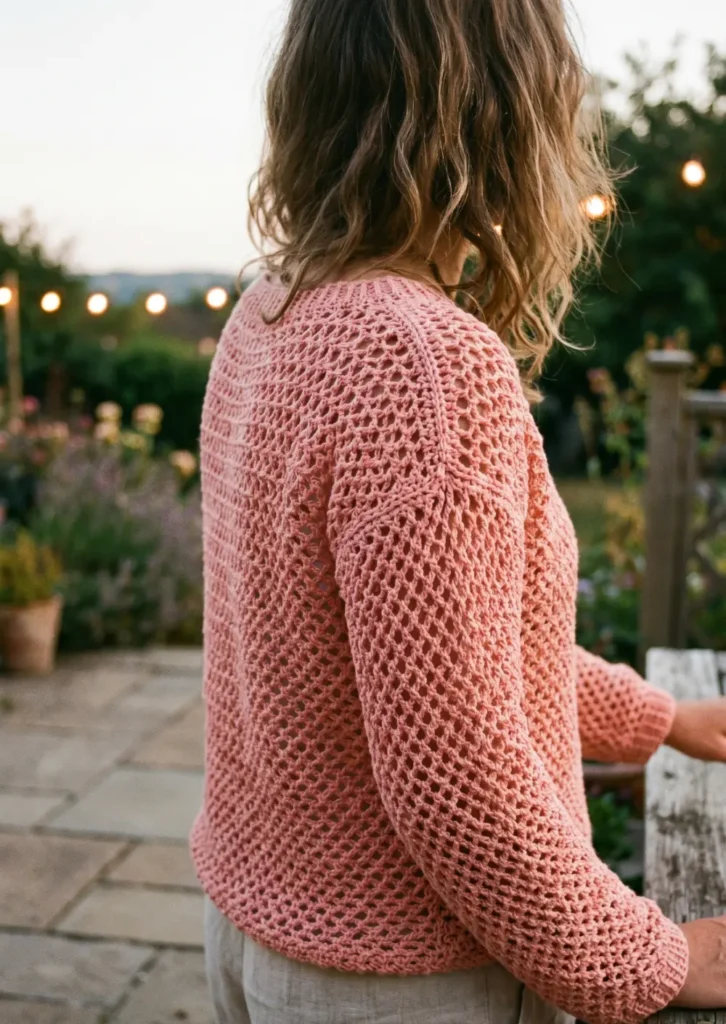 Crochet Mesh Sweater for Evenings