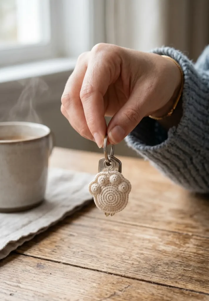 Crochet Paw Print Keychain Pattern