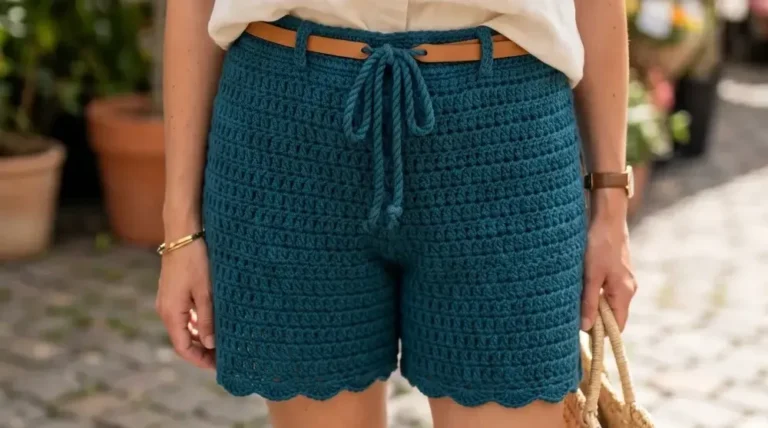 Crochet Shorts Outfit Ideas for Summer Days