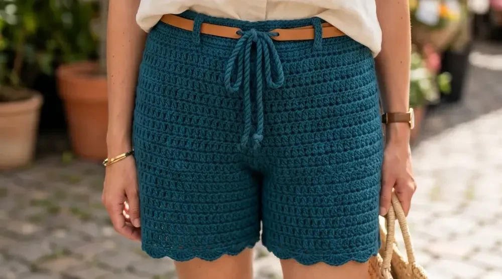 Crochet Shorts Outfit Ideas for Summer Days