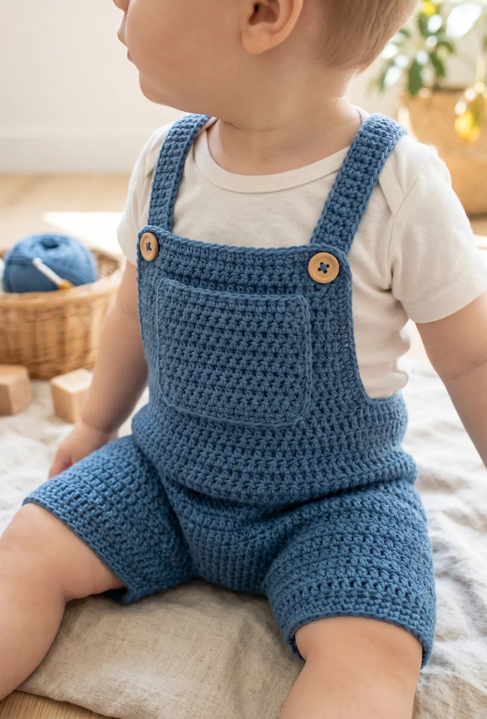 Cute Crochet Baby Overall Set