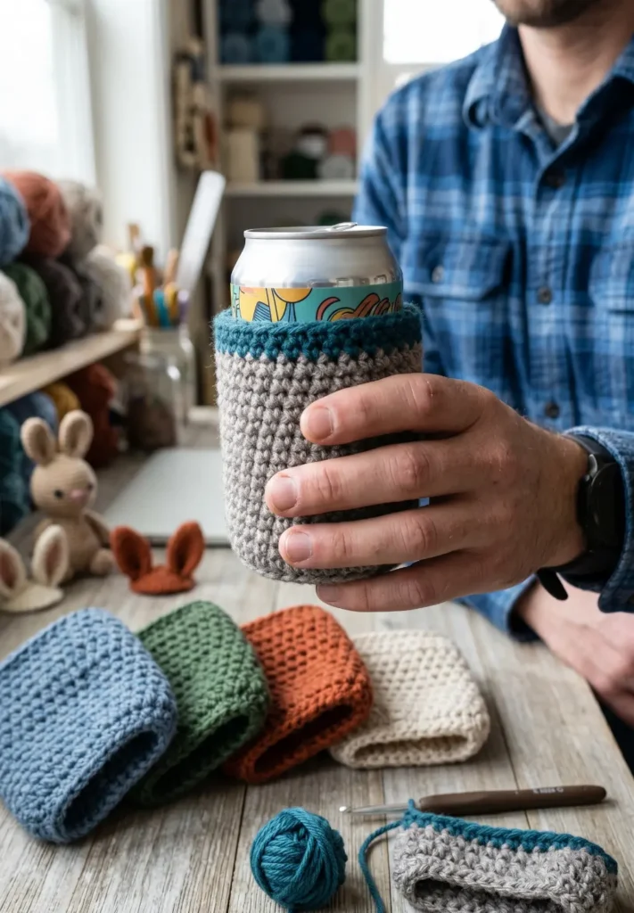 DIY Crochet Beer Can Cozy Idea