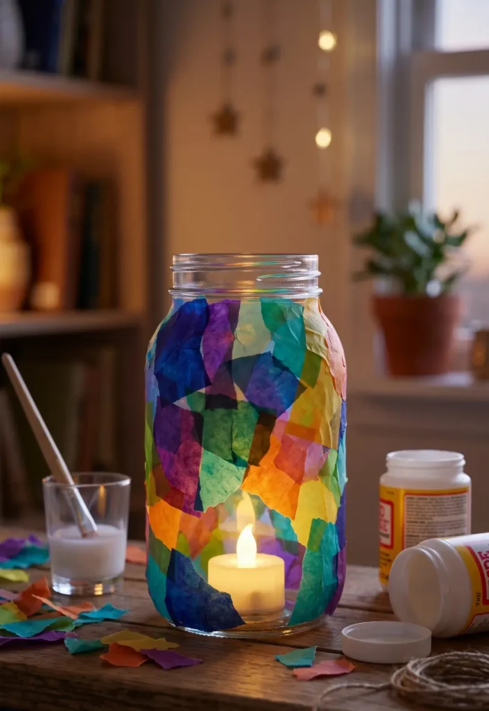 DIY Painted Mason Jar Lantern