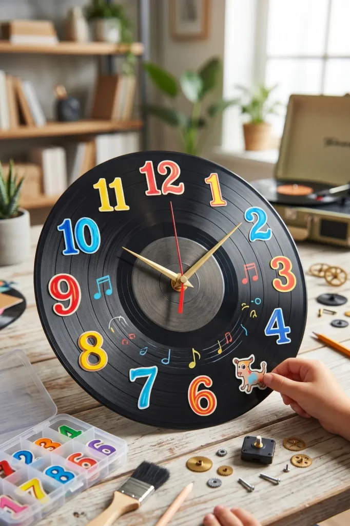 DIY Vinyl Record Wall Clock Gift