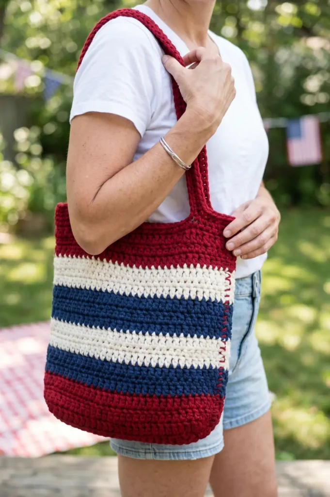  Easy 4th of July Crochet Tote Bag