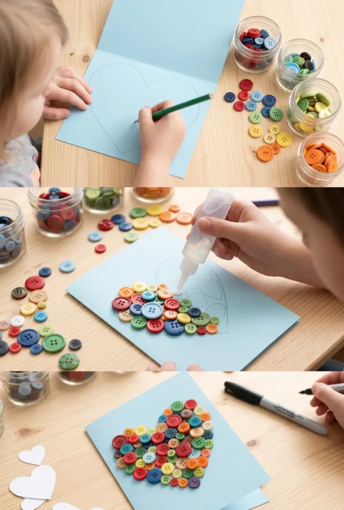 Easy Button Heart Card Craft