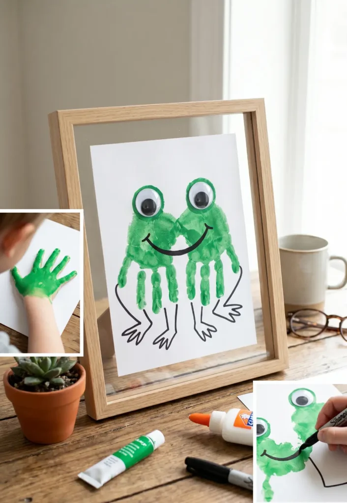 Easy Handprint Frog Art