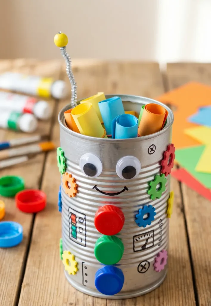 Easy Recycled Can Robot Gift
