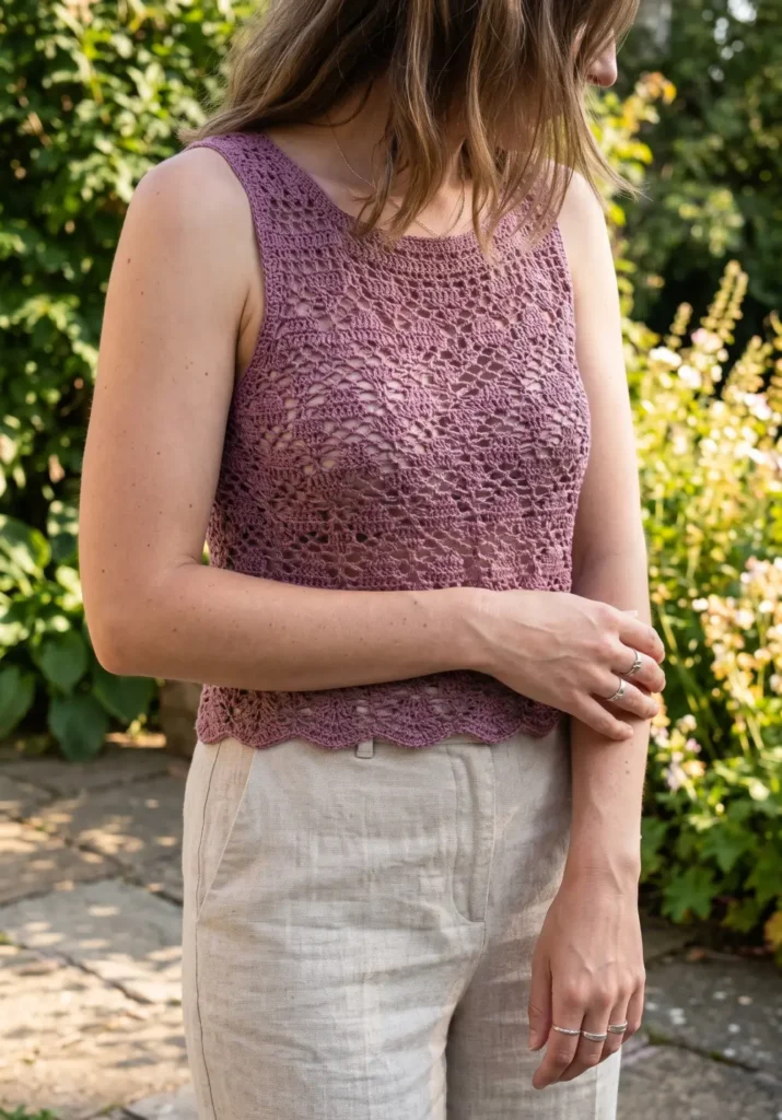 Feminine Lace Crochet Top Outfit