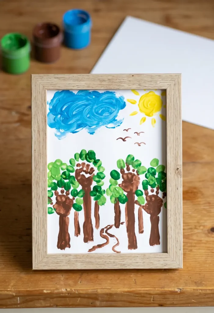 Fingerpaint Forest Scene