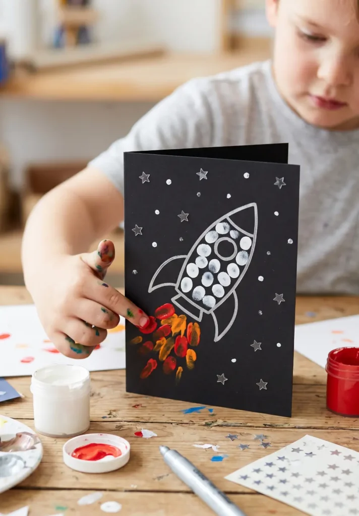 Fingerprint Rocket Launch Card