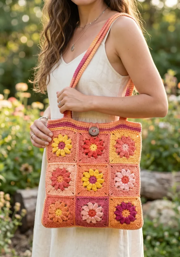 Floral Granny Square Handbag Pattern