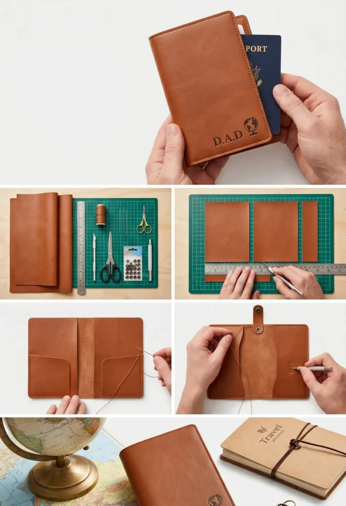 Handmade Faux Leather Passport Holder