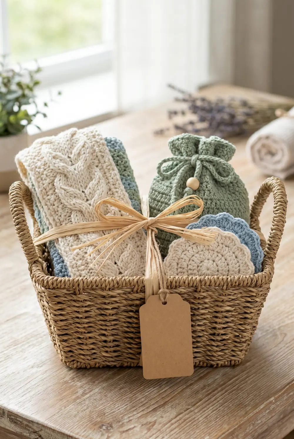 Handmade Spa Basket Crochet Set