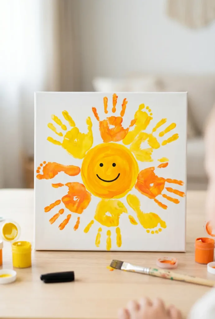 Handmade Sunshine Handprint Art
