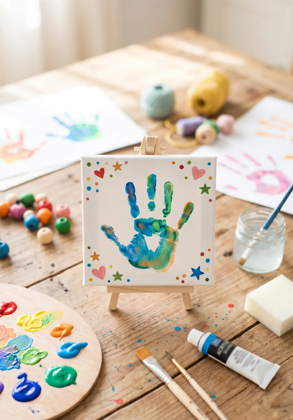 Handprint "Best Dad" Keepsake Canvas