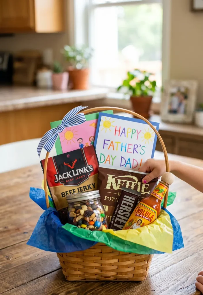 Homemade Father's Day Snack Basket