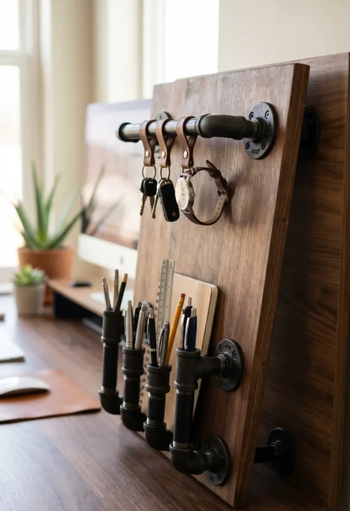Industrial-Style Desk Organizer DIY