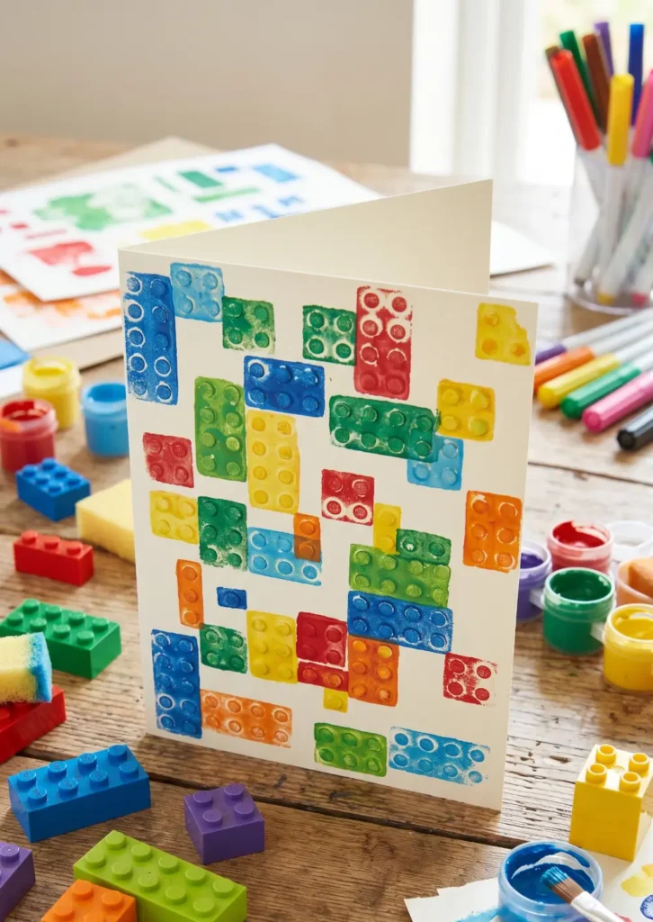 LEGO Stamped Father's Day Cards