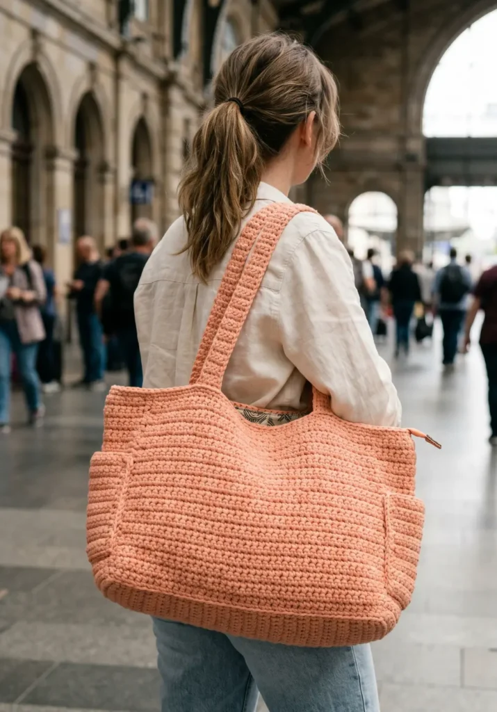 Large Crochet Weekender Bag Idea