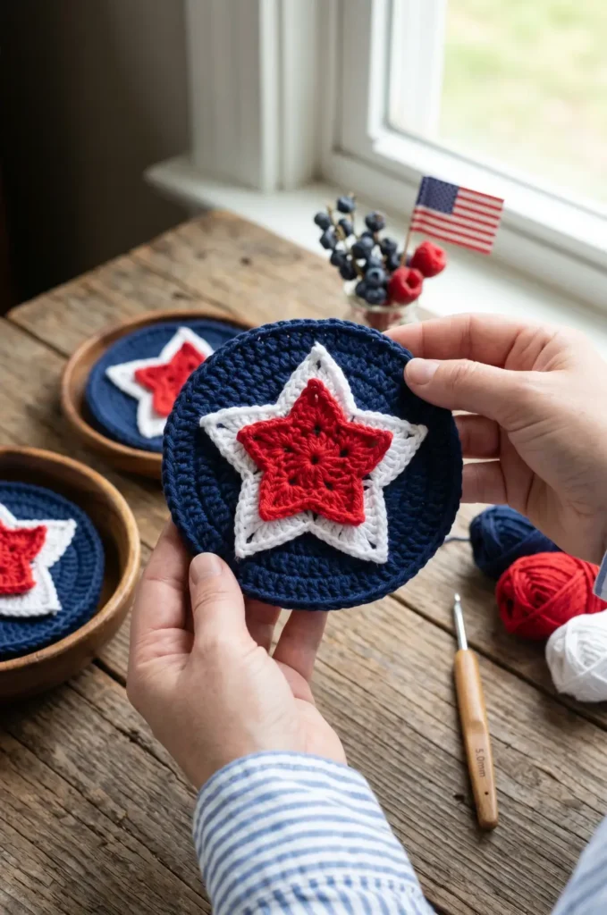 Layered Star Appliqué Coasters