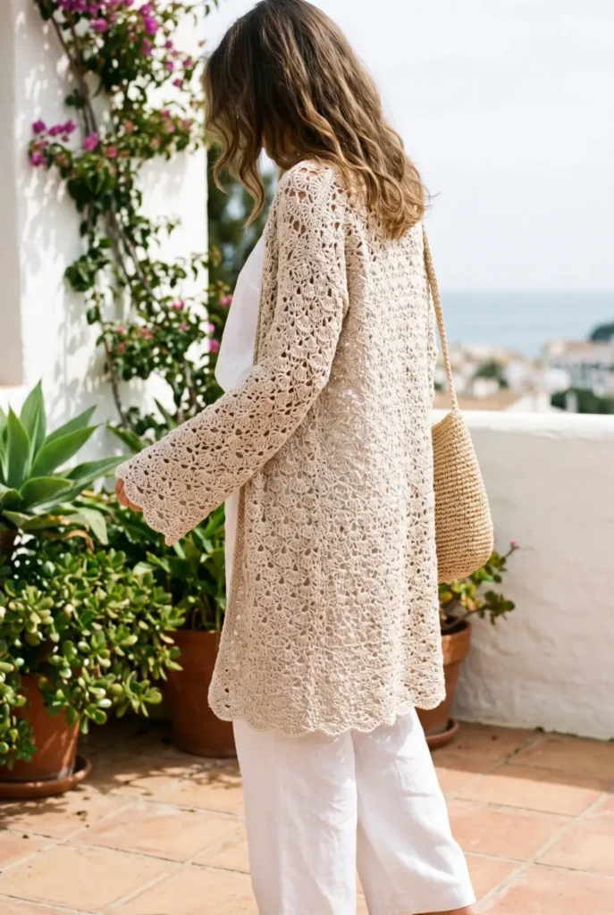 Lightweight Crochet Cardigan Outfit