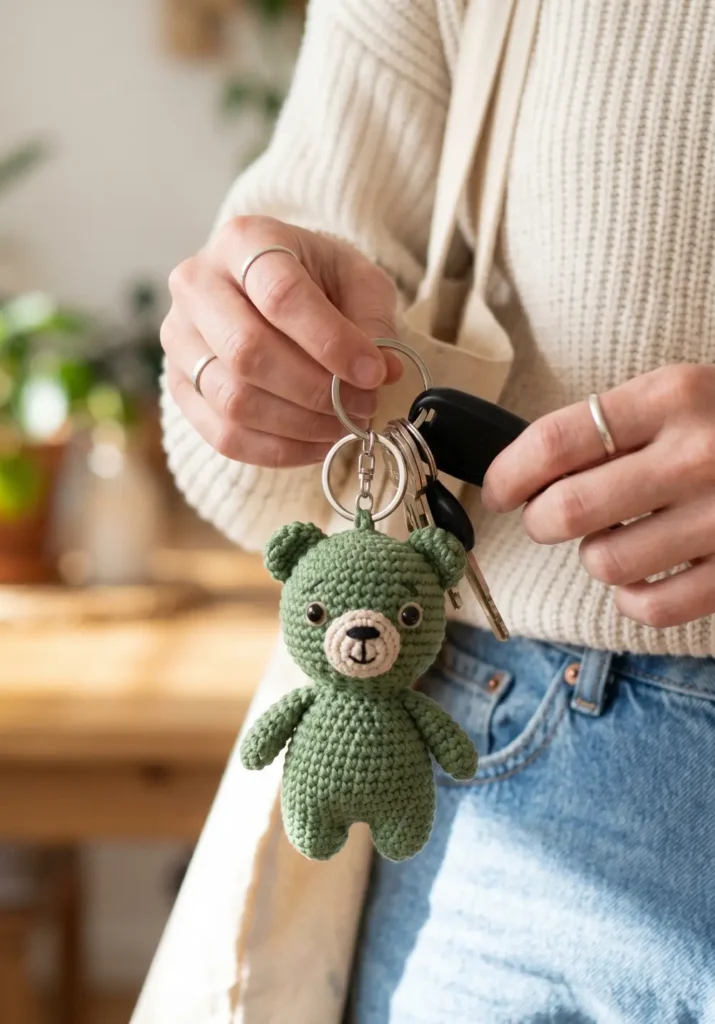 Mini Bear Amigurumi Keychain
