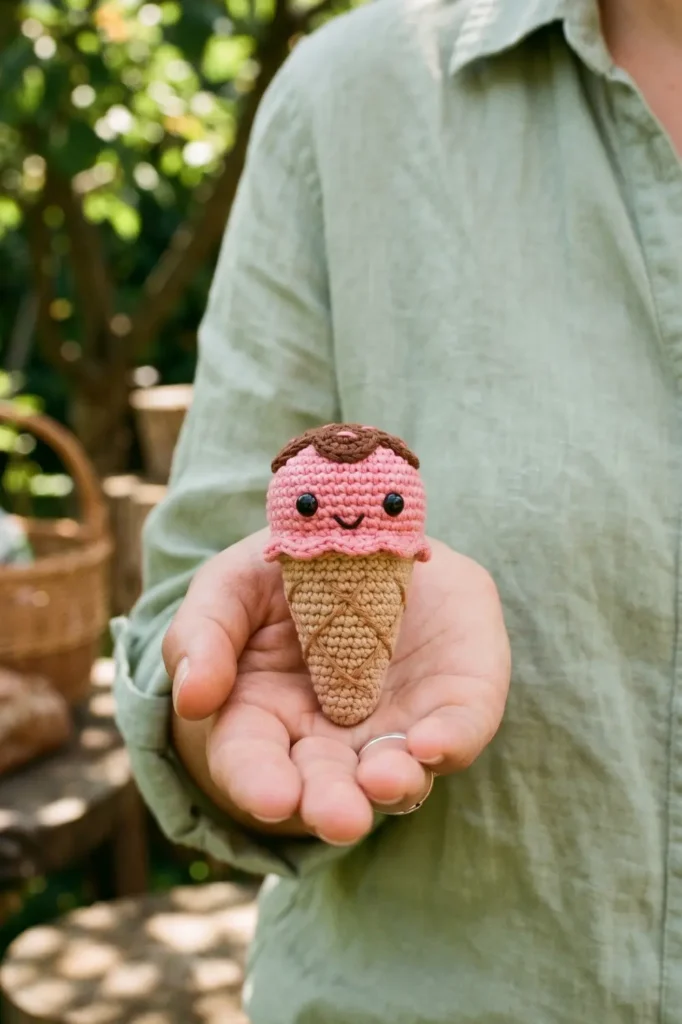 Mini Ice Cream Cone Amigurumi
