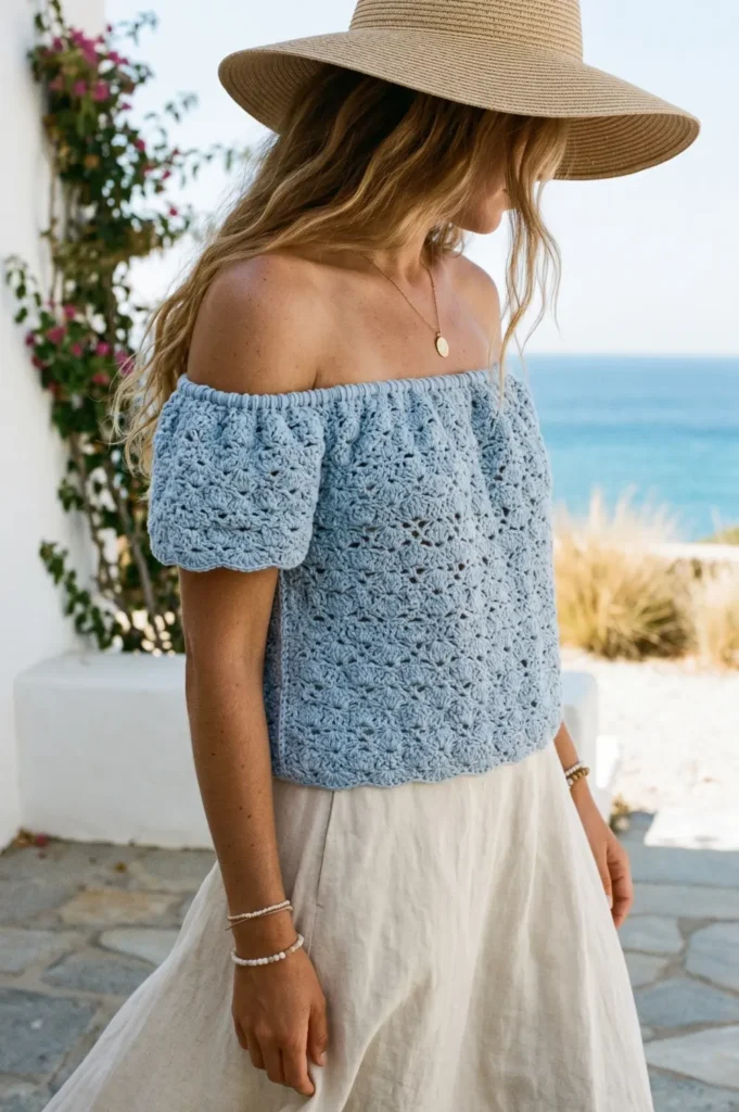Off-Shoulder Crochet Top Style