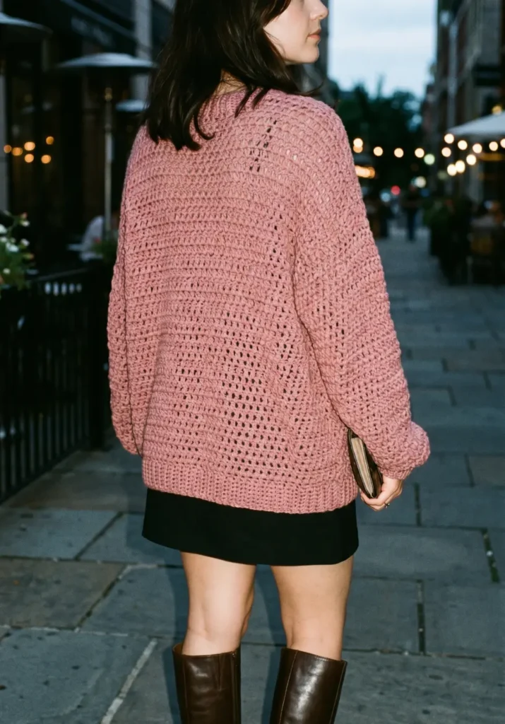 Oversized Crochet Sweater for Cool Nights