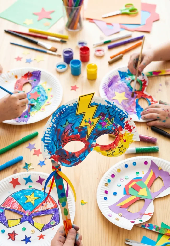 Paper Plate Super Dad Mask