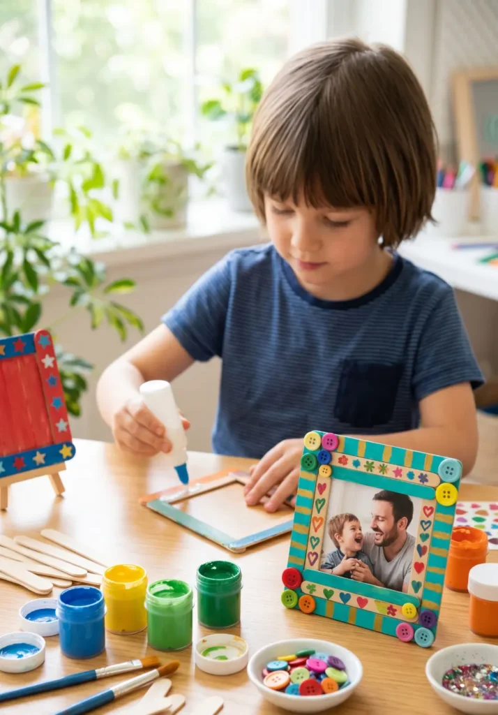 Popsicle Stick Picture Frame for Dad