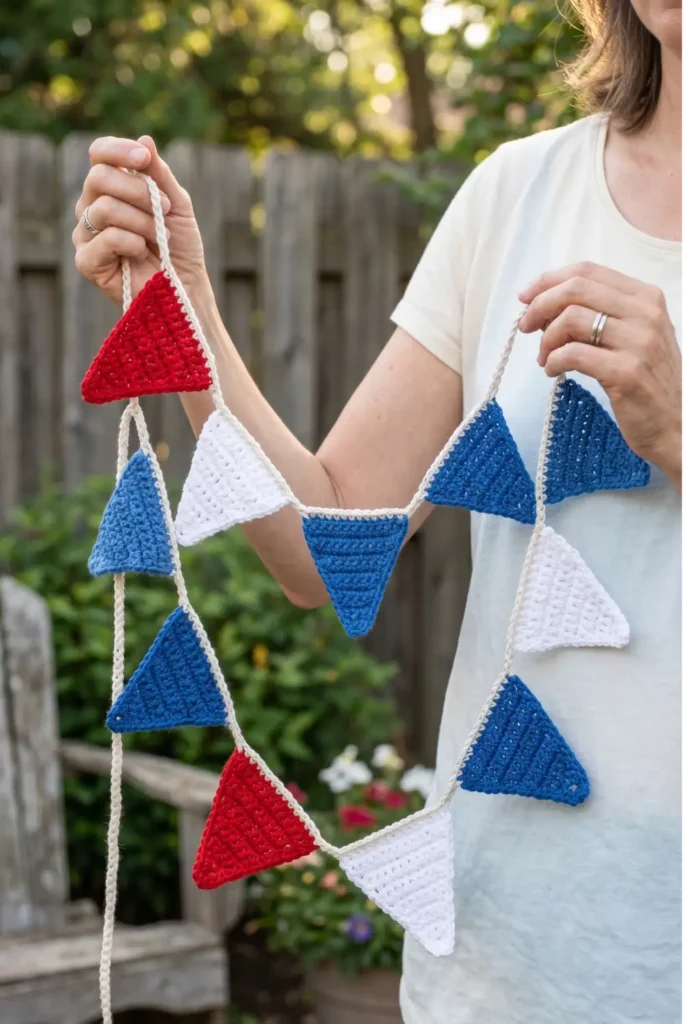 Red, White & Blue Crochet Bunting